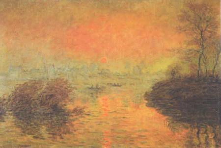 Sunset at Lavacourt, Claude Monet